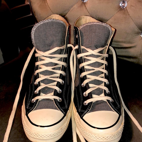 Converse custom plaid shoes
